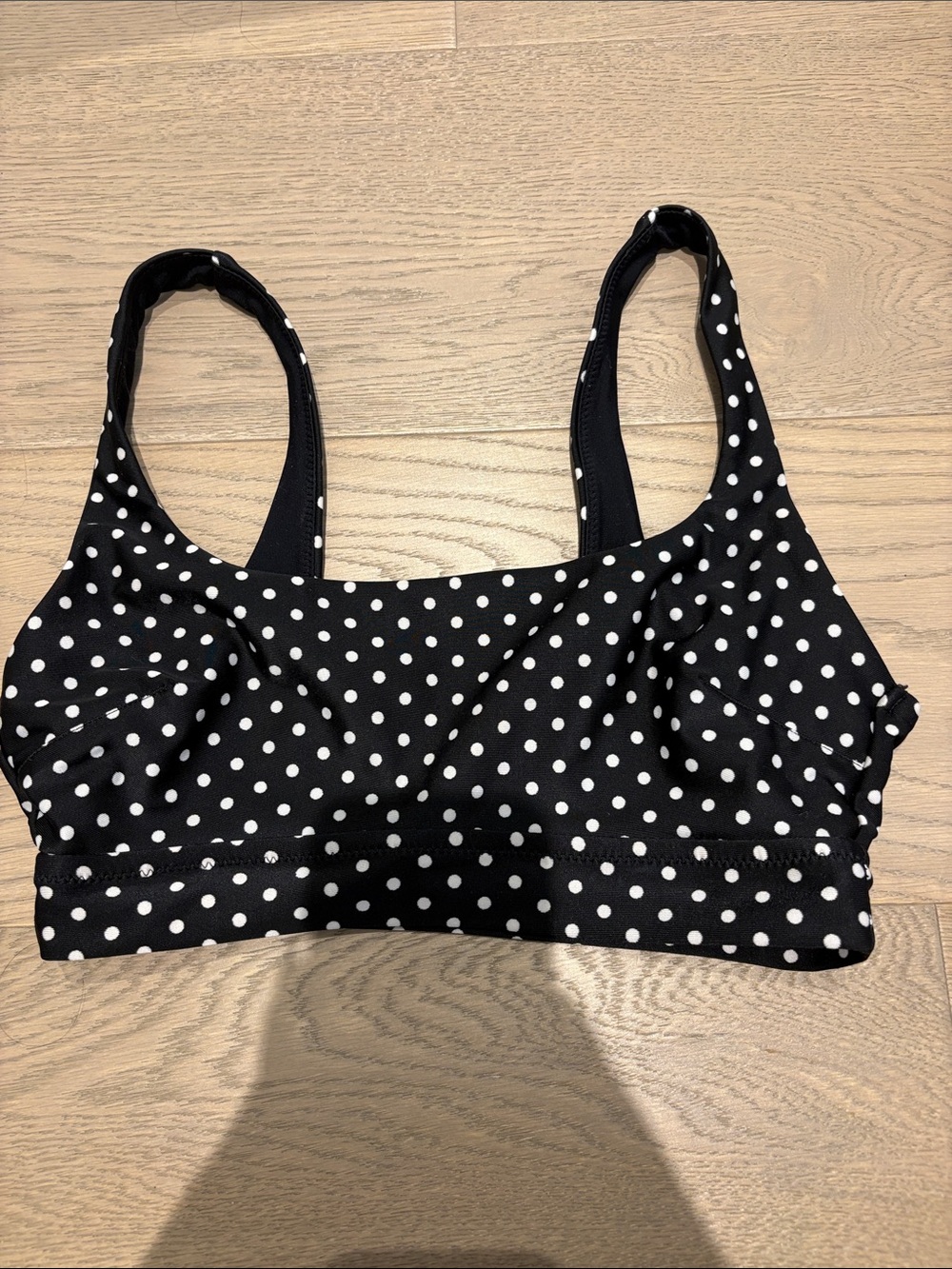aerie Black & White Polka Dot Bikini Top Size S